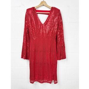 New York & Company Red Sequin Dress
